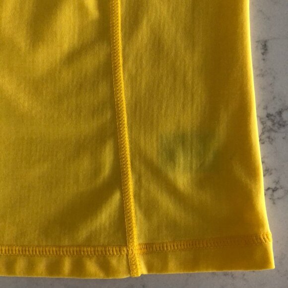 Sportek Platinum Casual Sht Slv V Neck Nylon Spandex Fitted Top Yellow Sz M NWOT - Picture 4 of 10